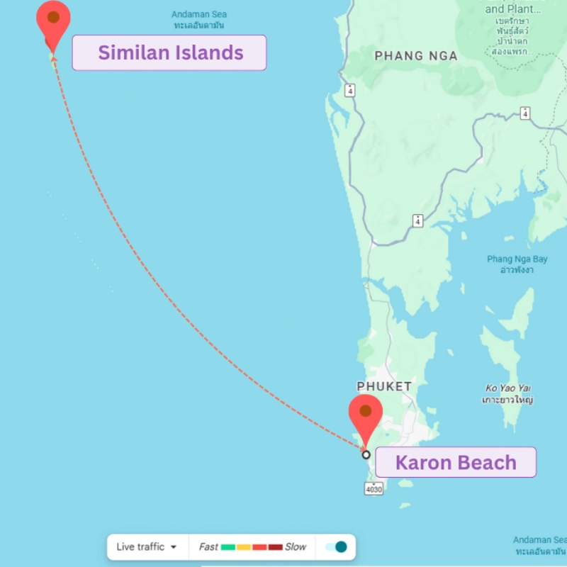 Dia dois lancha rápida leva às Similan