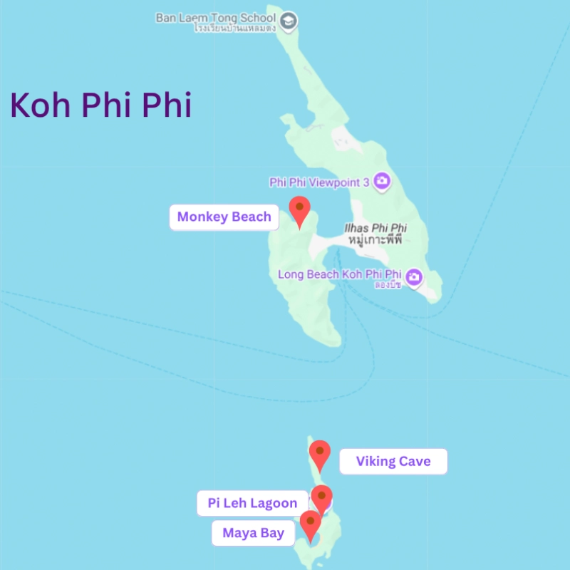 Dia inicial explore as maravilhas das Phi Phi