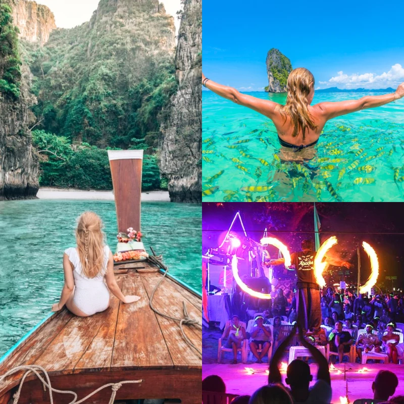 Phi Phi tem barco de dia e shows à noite