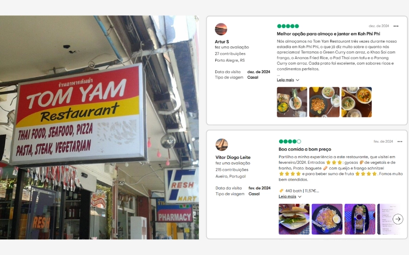 Equipe acolhedora e pratos tailandeses saborosos