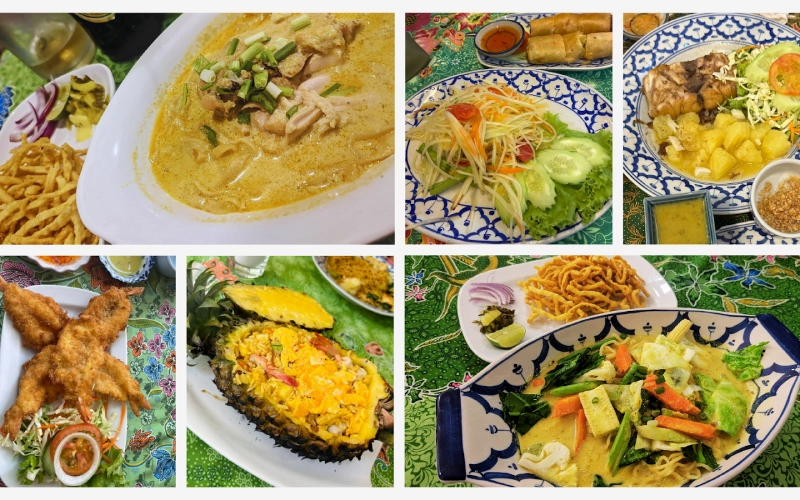 Comida tailandesa caseira cheia de aroma