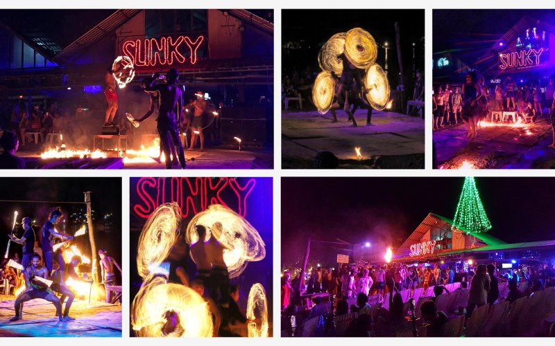 Slinky Beach Bar ferve com festa à beira-mar
