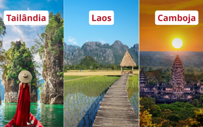 Tailândia Laos e Camboja revelam sua beleza única