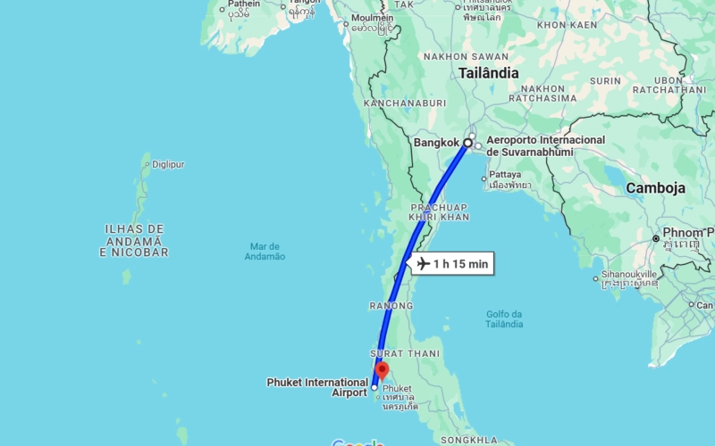 Vá de Bangkok a Koh Panak de avião e barco