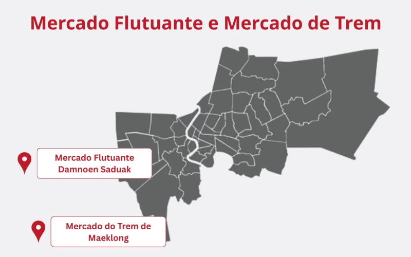 Visite mercados icônicos e vivencie a cultura tailandesa