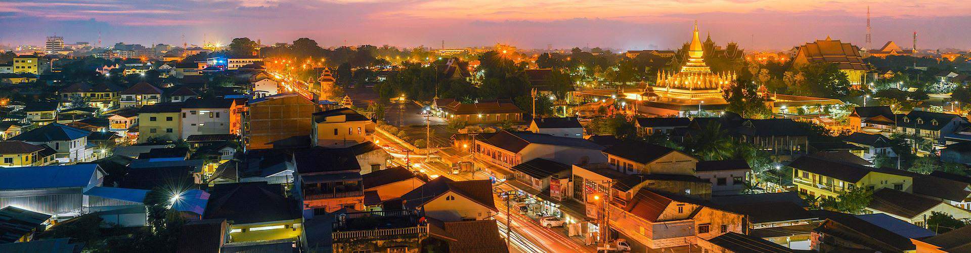 The night scene of downtown Vientiane