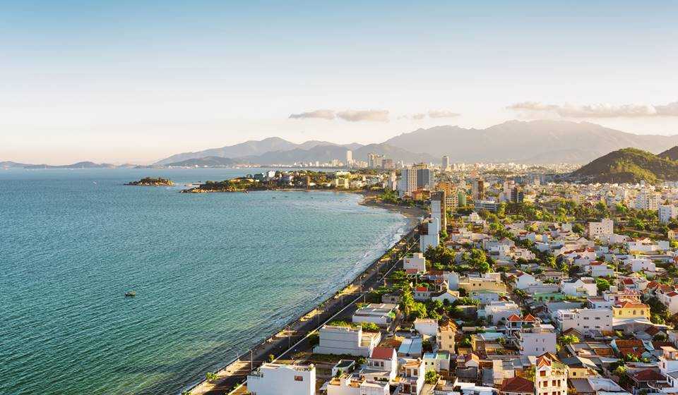 Nha trang city beach aerial view